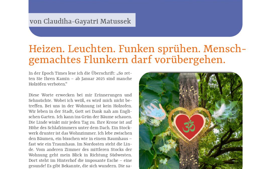 Heizen. Leuchten. Funken sprühen. Mensch- gemachtes Flunkern darf vorübergehen.